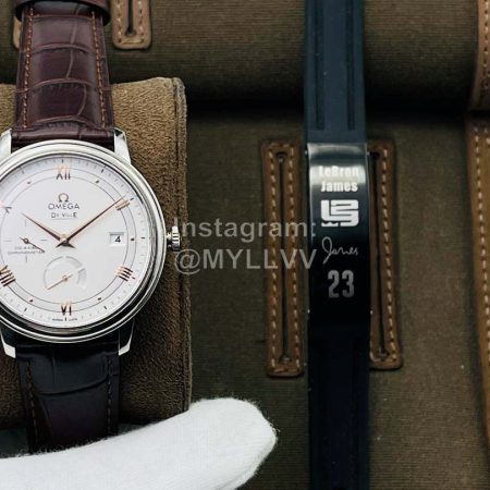 Omega Tws Factory 39.5mm Dial Brown Leather Strap Watch