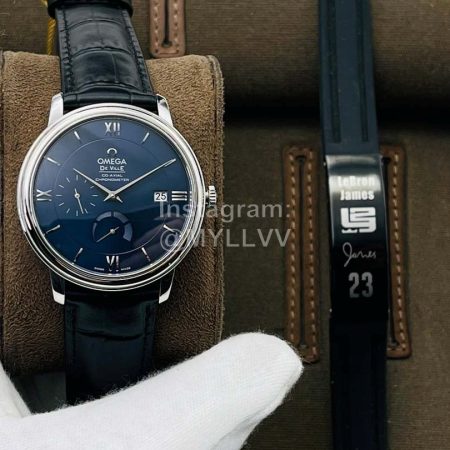 Omega Tws Factory 39.5mm Dial Black Leather Strap Watch