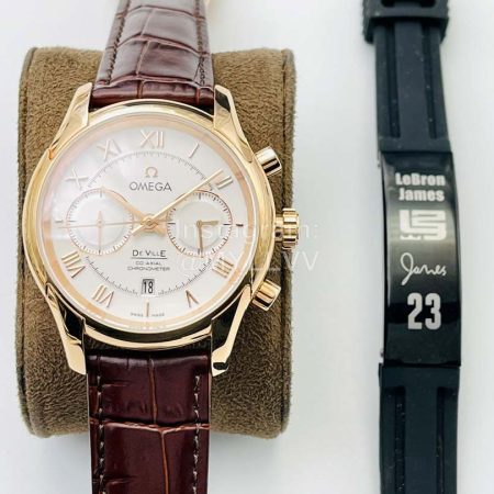 Omega Oe Factory Sapphire Crystal Leather Strap Watch Brown