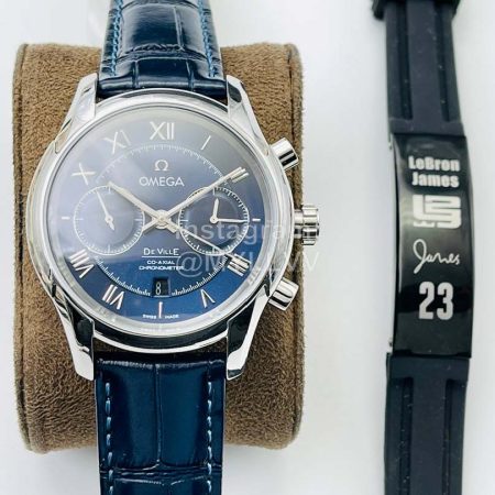 Omega Oe Factory New Sapphire Crystal Leather Strap Watch