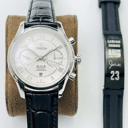Omega Oe Factory Sapphire Crystal Leather Strap Watch