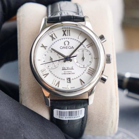 Omega Sapphire Crystal Roman Numeral Dial Watch Black