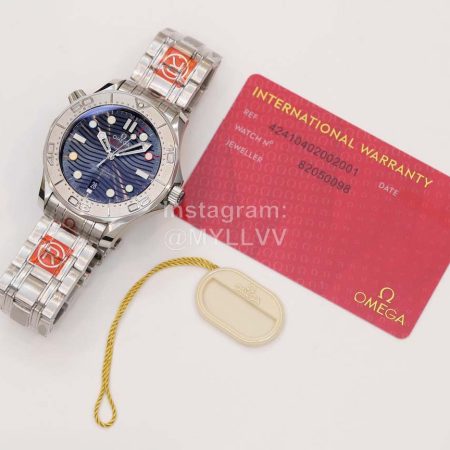 Omega 42mm Dial Steel Case Watch