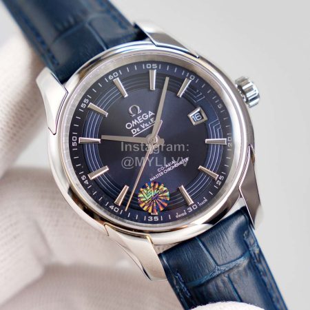 Omega Sapphire Crystal 41mm Dial Leather Strap Watch