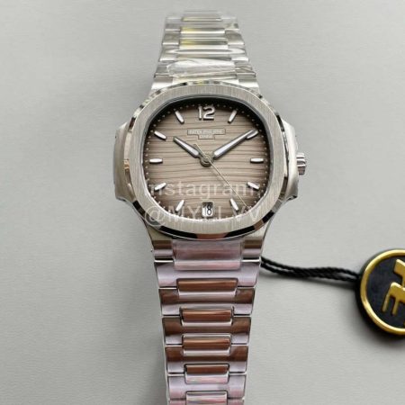 Patek Philippe Steel Strap Coffee Dial Watch For Women