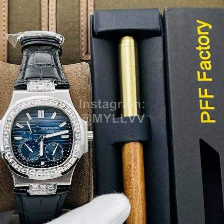 Patek Philippe Pff Factory Leather Strap Multifunctional Watch Black