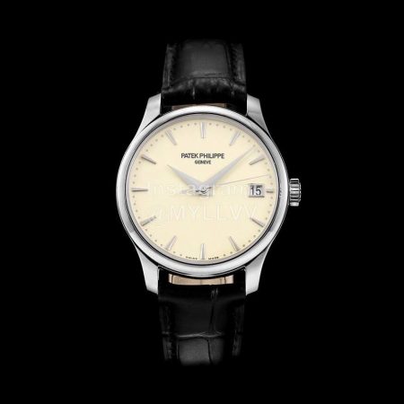 Patek Philippe Pff Factory Leather Strap 39mm Beige Dial Watch