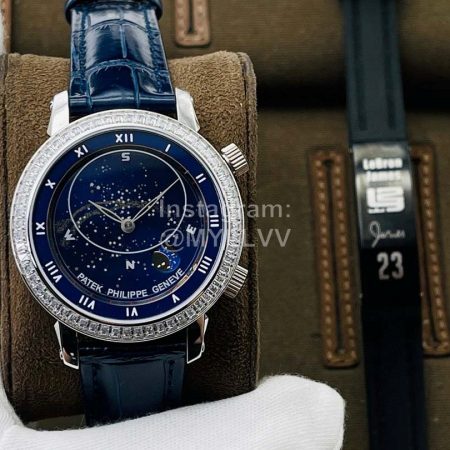 Patek Philippe Pff Factory Navy Leather Strap 42mm Dial Watch