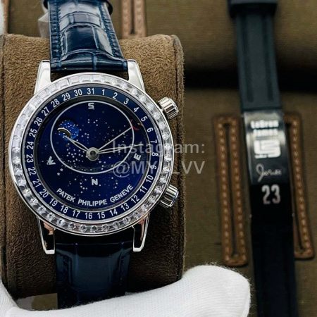 Patek Philippe Pff Factory Leather Strap 42mm Dial Watch Navy