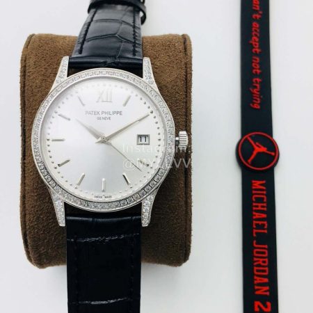 Patek Philippe Pff Factory Leather Strap 38mm White Dial Watch