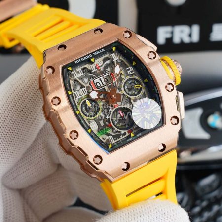 Richard Mille Rubber Strap Carbon Fiber Case Mechanical Watch Rm011-03