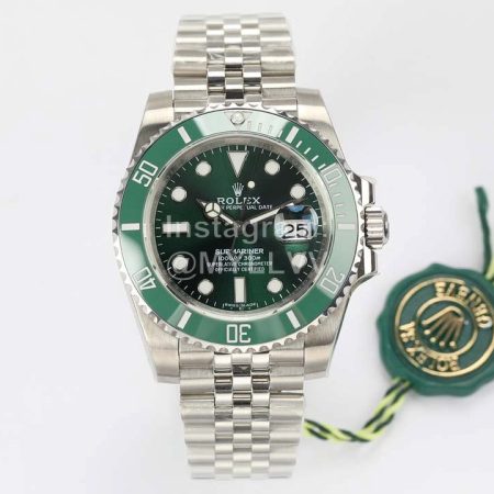 Rolex 40mm Dial Steel Strap Watch Green