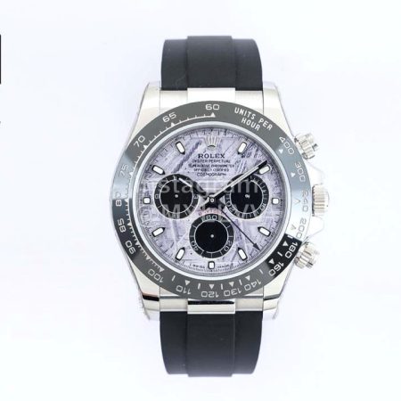 Rolex 904l Steel 40mm Dial Black Strap Luminous Watch