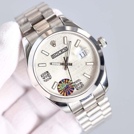 Rolex Steel Strap Life Waterproof Watch Silver