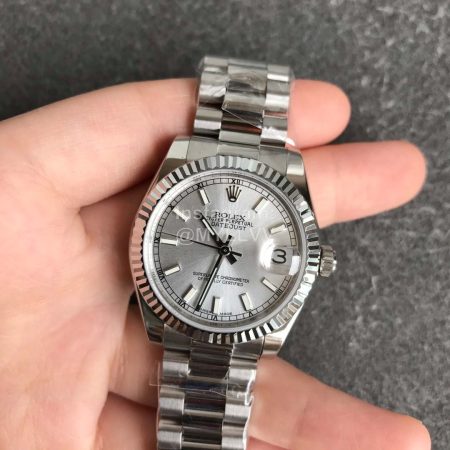 Rolex 31mm Dial Sapphire Crystal Watch Silver