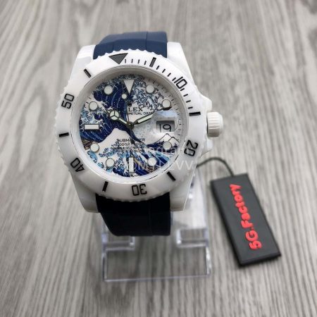 Rolex Ceramic Dial Fluorine Rubber Strap Watch