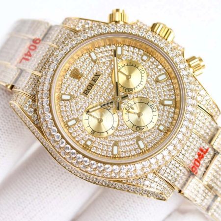 Rolex Diamond Dial Sapphire Crystal Watch Gold