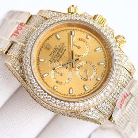 Rolex Diamond Gold Dial Sapphire Crystal Watch