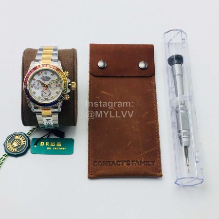 Rolex Dr Factory 40mm White Dial 904l Steel Watch