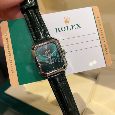 Rolex Square Dial Leather Strap Watch