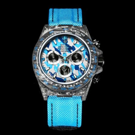 Rolex Soft Woven Strap Multifunctional Watch Blue