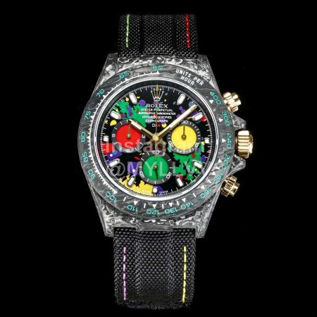 Rolex Black Soft Woven Strap Multifunctional Watch