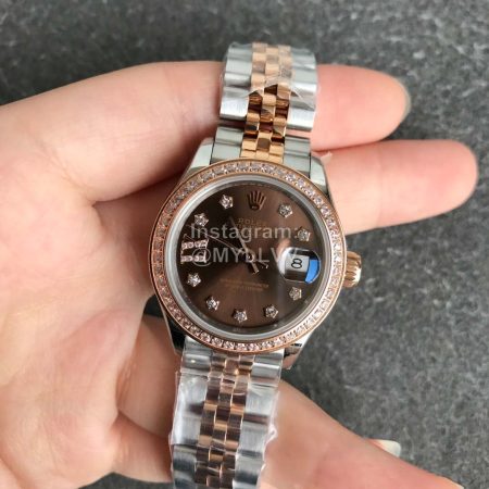 Rolex Datejust Fashion 28mm Brown Dial Steel Strap Watch