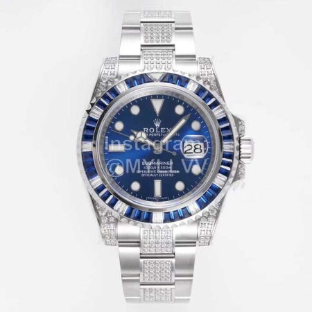 Rolex 904l Steel 40mm Dark Blue Dial Watch