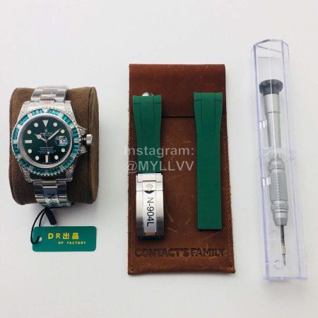 Rolex Dr Factory 40mm Dial 904l Steel Watch Green