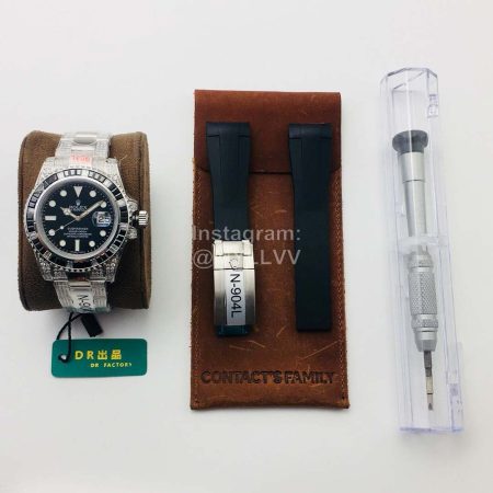 Rolex Dr Factory 904l Steel 40mm Dial Watch Black