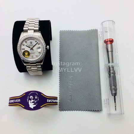 Rolex N9 Factory 904l Steel 41mm White Dial Watch