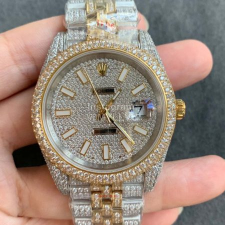 Rolex 904l Steel Diamond 41mm Dial Watch