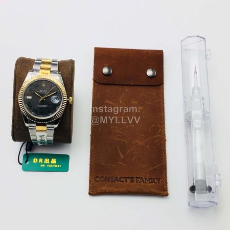 Rolex Dr Factory Roman Numeral Dial Watch Gold