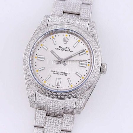 Rolex Sf Factory Oyster Perpetual Pearlmaster 41 Diamond Watch White