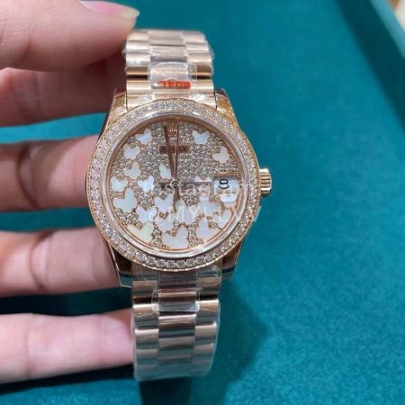 Rolex 904l Steel 31mm Dial Watch For Women Rose Gold