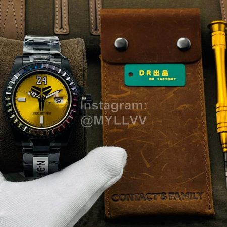 Rolex Dr Factory Blaken 904l Steel Case 40mm Yellow Dial Watch