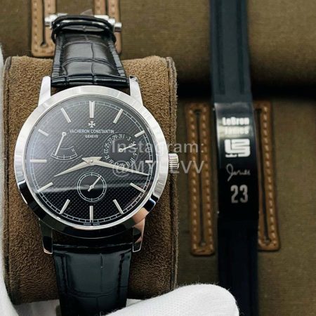 Vacheron Constantin Tws Factory Black Leather Strap Multifunctional Watch