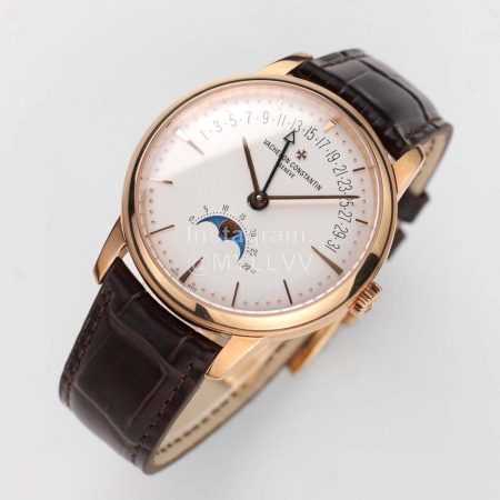 Vacheron Constantin Tws Factory Brown Leather Strap Watch For Women