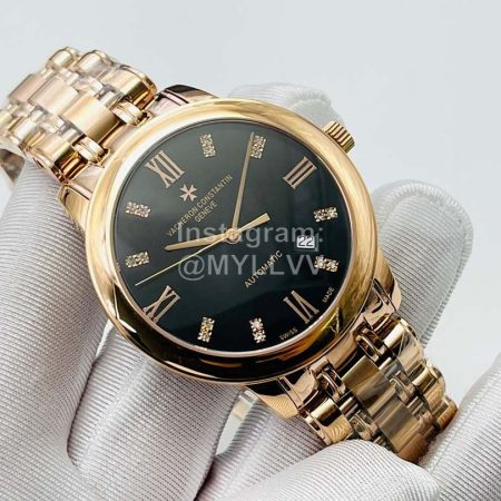 Vacheron Constantin Tw Factory 40mm Dial Steel Strap Watch Black