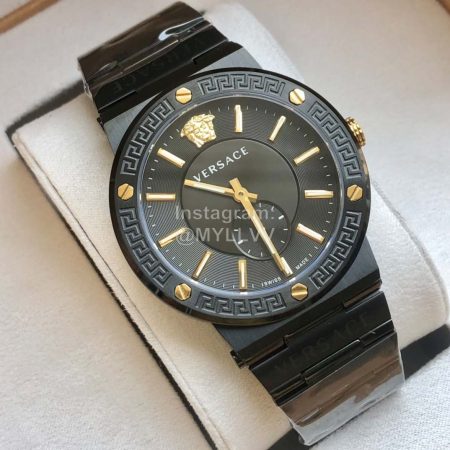 Versace Vevi Series Sapphire Crystal 50m Living Waterproof Watch For Men Black