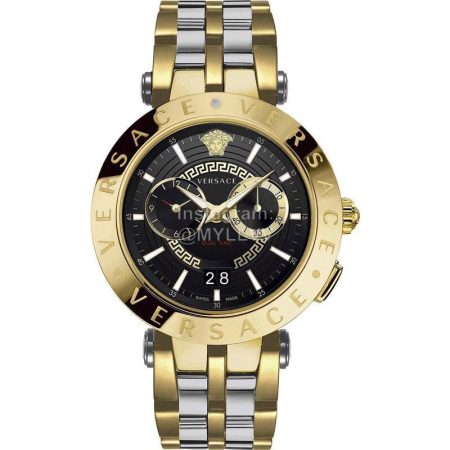 Versace Vebv Series Multifunctional Large Dial Watch For Men Black