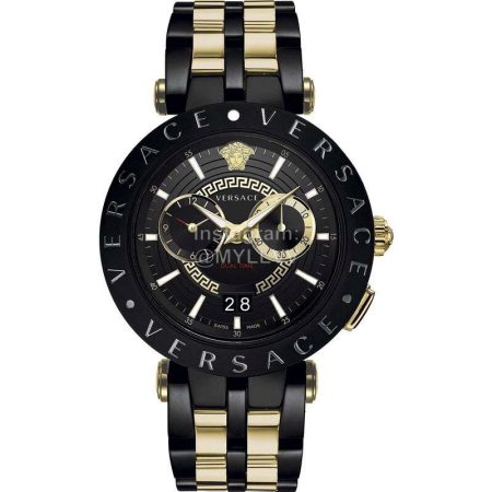 Versace Vebv Series Multifunctional Large Dial Steel Strap Watch For Men