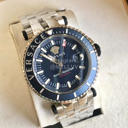 Versace Steel Band Sports Diving Large Dial Watch For Men Navy