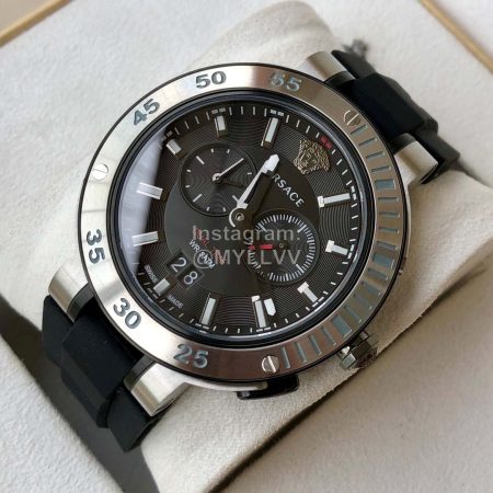 Versace Vcn 44mm Dial Sapphire Glass Watch Black